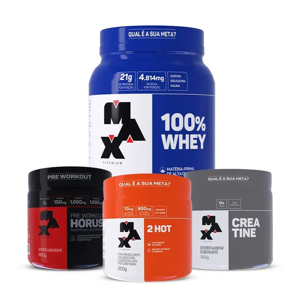 Kit Angela Borges:100% Whey 900G+ 2Hot 200G+ Horus 300G+Creatina 300G