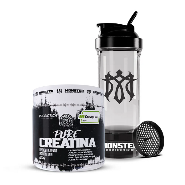 Kit Monster Pure Creatina + Coqueteleira Monster